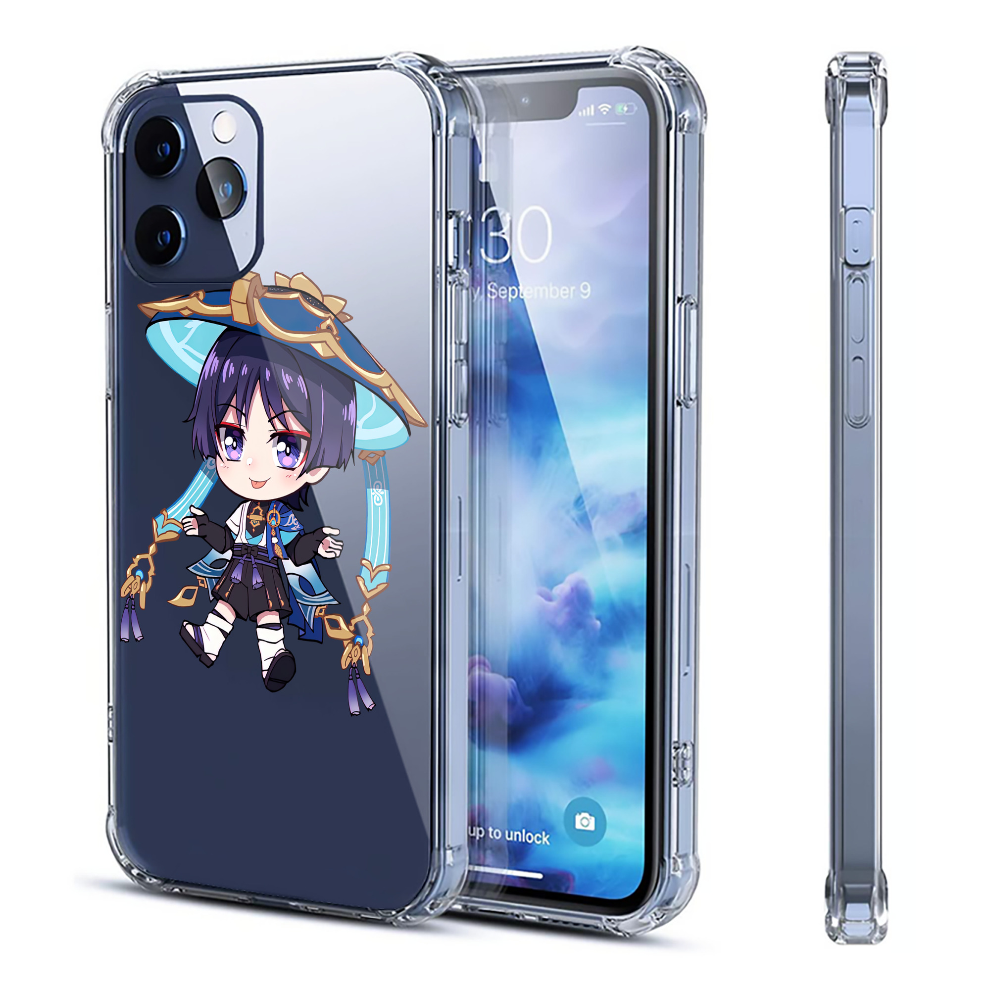 げんし神 さんペい genshin Sanpei 【iPhone 12シリーズ対応】透明スマホケース（クリアソフトケース）